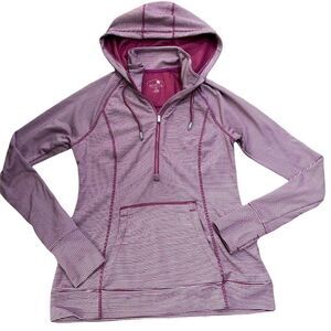 Tangerine Athletic Hooded
Pullover Jacket Thumb Holes Women's Size
Small